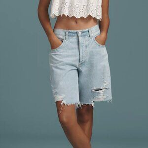 Citizens of Humanity Ayla Denim Jeans Blue Distressed Shorts size 25